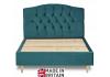 4ft6 Double Salisbury fabric upholstered bed frame, Curved buttoned, button head end. 3
